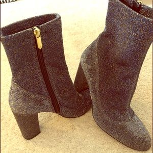 Sam Edelman Calexa Sock Booties Blue Gold Glitter